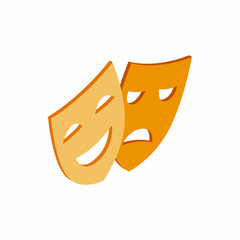 Sticker - Comedy and tragedy theatrical masks icon
