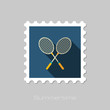 © nasik - Badminton Racket flat stamp. Summer. Vacation