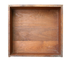 Wall Mural - Wooden box (with clipping path) isolated on white background