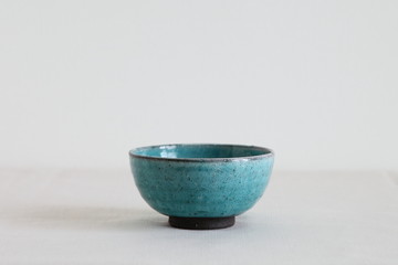 Japanese  Pottery - Bowl Turquoise Blue