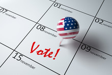 3D Illustration Of A Calendar Showing The Day Of Elections In USA 2016 15