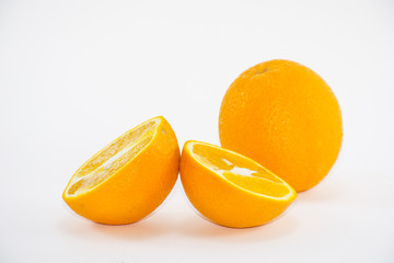 Wall Mural - Orange slice isolated on white background. zoom in