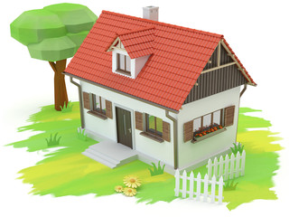 Wall Mural - Cottage 3D