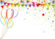 Colorful Celebration Background with Party Balloons - Colored Illustration, Vector