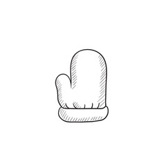 Sticker - Santa mitten sketch icon