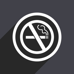 Poster - Flat design gray web no smoking vector icon