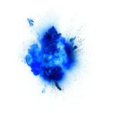 Fototapeta Łazienka - Blue explosion isolated on white background