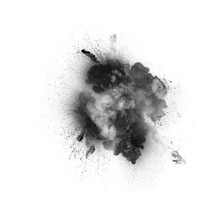 Black Explosion On The White Background