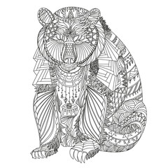 Patterned bear illustration