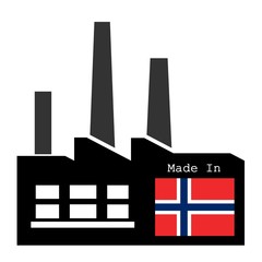 Sticker - Drapeau du Danemark sur une usine