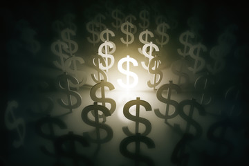 Wall Mural - Illumintaed dollar signs