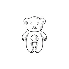 Sticker - Teddy bear sketch icon