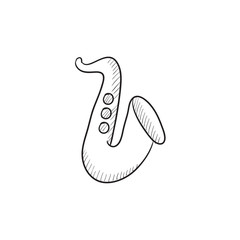 Poster - Saxophone sketch icon.