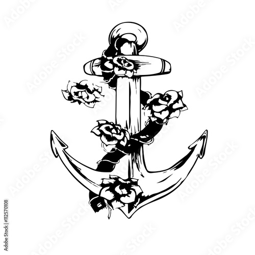 Eskiz Tatuirovki Old Skul Yakor I Rozy Buy This Stock Vector And Explore Similar Vectors At Adobe Stock Adobe Stock