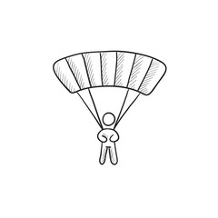 Canvas Print - Skydiving sketch icon.