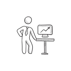 Poster - business presentation sketch icon.