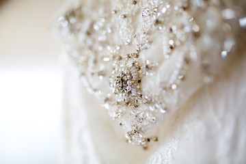 Detail of wedding dress - macro photo