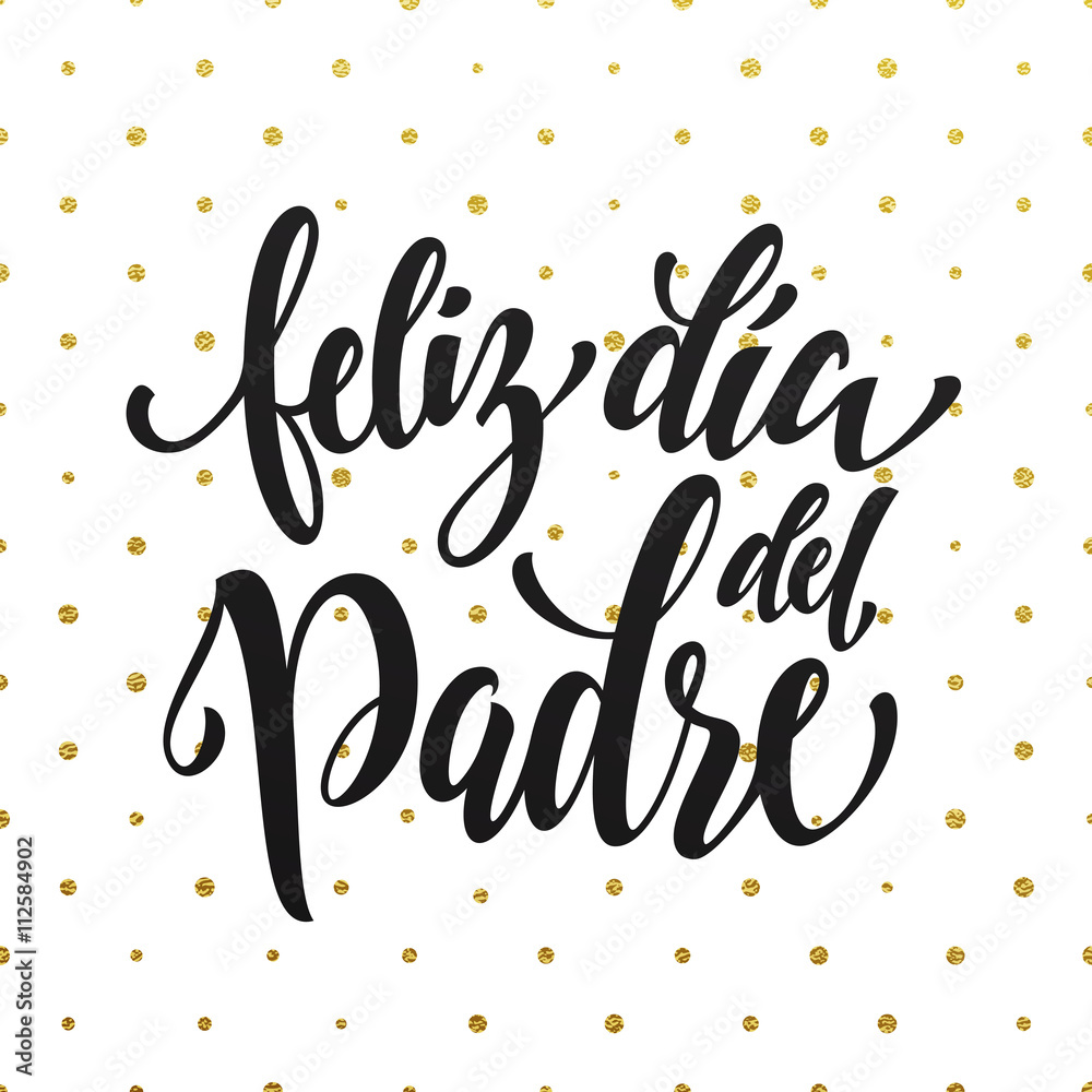Feliz Dia del Padre Father Day greeting card in Spanish Stock Vector ...