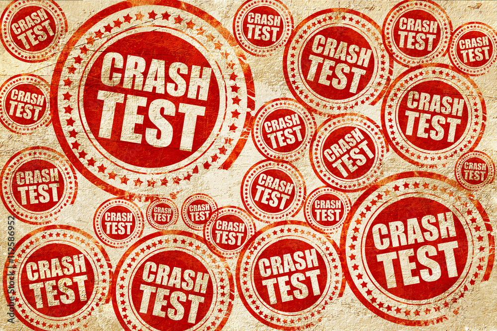 crash test, red stamp on a grunge paper texture Stock Illustration ...