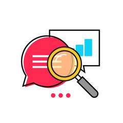 Poster - data analytics vector icon, analyzing information statistic, search optimization, investigation proc