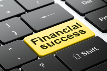 Currency concept: Financial Success on computer keyboard background