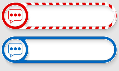 Poster - Striped buttons for your text and speech bubble