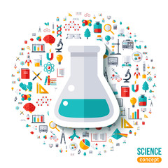 Wall Mural - chemical flask symbol flat sticker