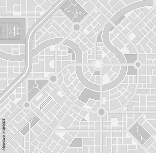 Zdjęcie XXL Wzór mapy miasta w skali szarości