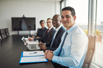 Canvas Print - Multiracial executive business team in a meeting