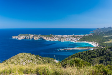 Cala Agulla and beautiful coast at Cala Ratjada of Mallorca, Spain