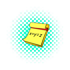 Poster - Mathematical expression in a yellow notebook icon