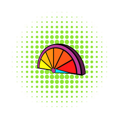 Poster - colorful tachometer icon, comics style