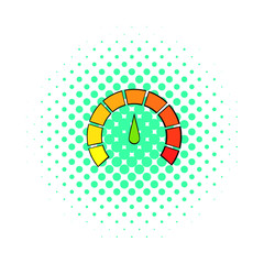Poster - tachometer icon in comics style