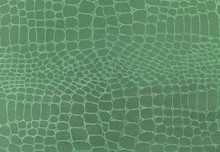 Green Leather Texture Background. Closeup Photo.