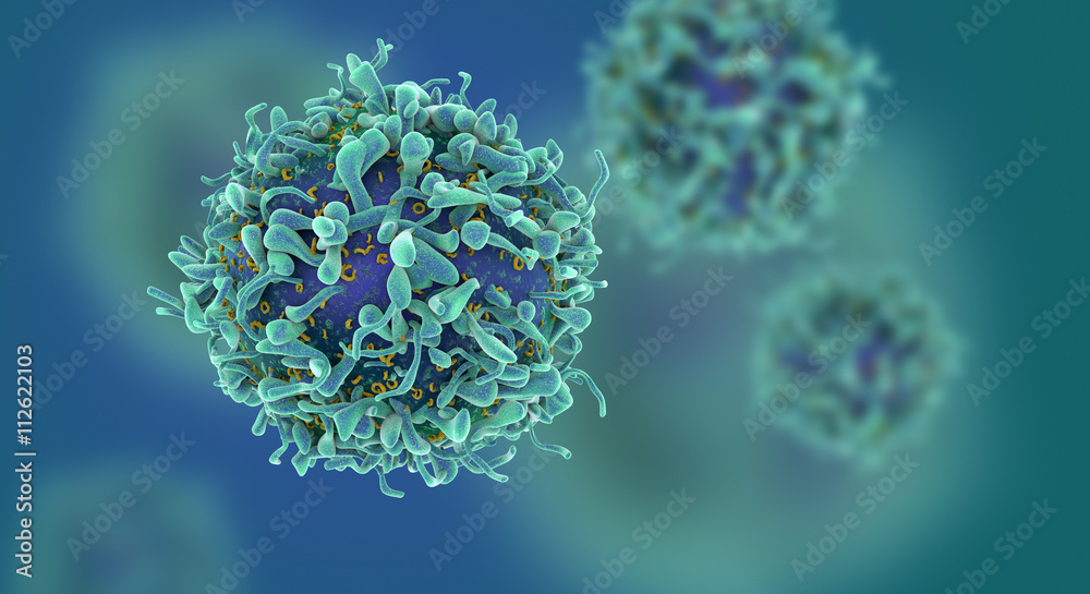Cg render of t-cells or cancer cells - obrazy, fototapety, plakaty 