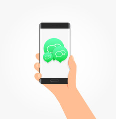 Wall Mural - Message Icon Bubbles Phone Vector Illustration