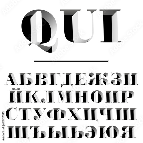 Fotografie, Obraz Typeface with cyrillic symbols / modern font / abc and numbers