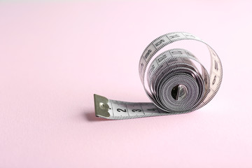 Poster - Measuring tape  on pink background