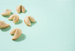 Fortune cookies on the green background