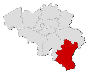  Map - Belgium, Luxembourg