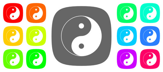 Poster - Colorful vector flat ying yang icons set