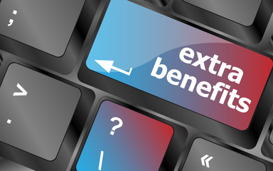 Poster - extra benefits button on keyboard - business concept vector , keyboard keys, keyboard button