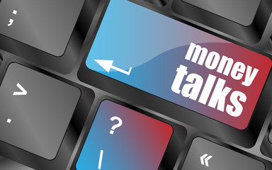 Poster - money talks on computer keyboard key button vector , keyboard keys, keyboard button