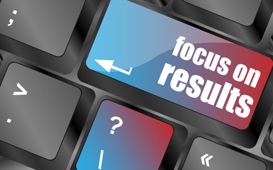 Poster - Modern keyboard focus on results text. Technology concept vector , keyboard keys, keyboard button
