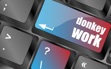 Poster - donkey work button on computer keyboard key vector , keyboard keys, keyboard button