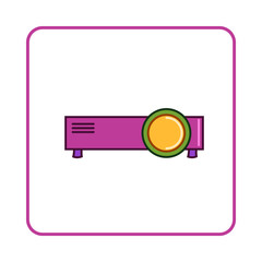 Poster - Projector icon, simple style