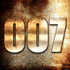 Wall Mural - 007, 3d rendering, metal text on rust background