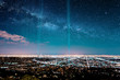 © Ryan Longnecker - Beans of light in starry sky over los angeles