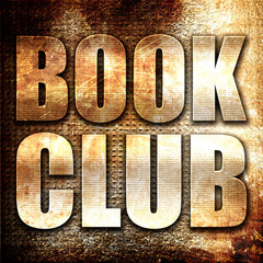 Wall Mural - book club, 3d rendering, metal text on rust background