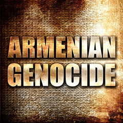 Wall Mural - armenian genocide, 3d rendering, metal text on rust background